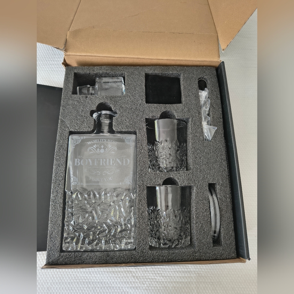 Gifts for Dad , Boyfriend Men, Kollea Whiskey Decanter Set with Glasses, Clear